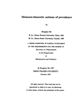 Measure-Theoretic Notions of Prevalence