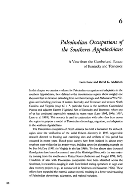 Pakoindian Occupations of the Southern Appalachians