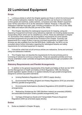 Chapter 22: Luminised Equipment