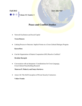 Peace and Conflict Studies