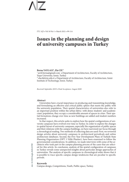 Issues in the Planning and Design of University Campuses in Turkey