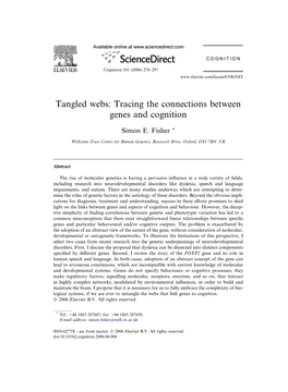 Tracing the Connections Between Genes and Cognition