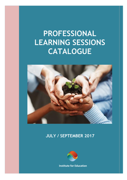 Professional Learning Sessions Catalogue