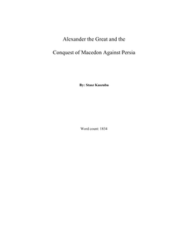 Alexander the Great and the Conquest of Macedon Against Persia