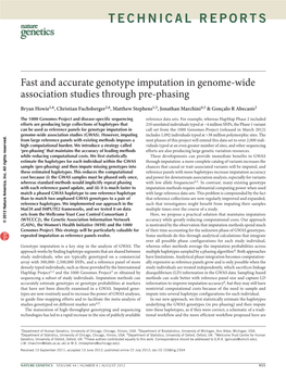 Fast and Accurate Genotype Imputation in Genome-Wide Association Studies Through Pre-Phasing