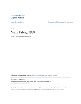 Maine Fishing, 1930 Maine Development Commission