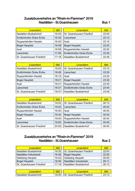 "Rhein-In-Flammen" 2019 Nastätten - St.Goarshausen Bus 1