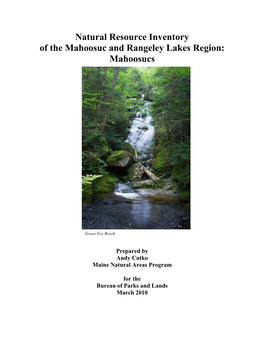 Natural Resource Inventory of the Mahoosuc and Rangeley Lakes Region: Mahoosucs