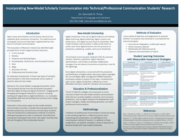 Incorporating New-Model Scholarly Communication Into Technical/Professional Communication Students’ Research Dr