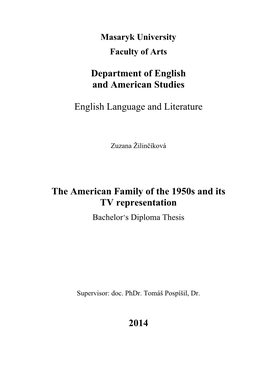 Department of English and American Studies English Language And