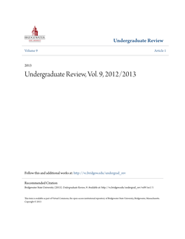 Undergraduate Review, Vol. 9, 2012/2013