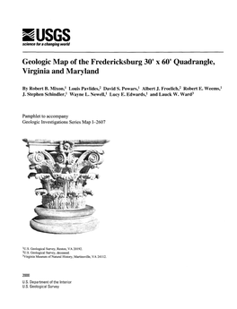 Geologic Map of the Fredericksburg 30' X 60' Quadrangle, Virginia and Maryland