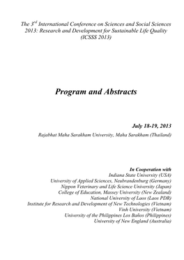 Program and Abstracts