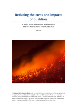Reducing the Costs and Impacts of Bushfires
