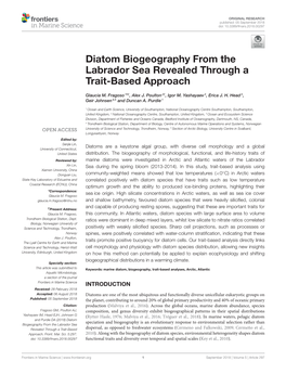 Diatom Biogeography from the Labrador Sea Revealed Through a Trait-Based Approach