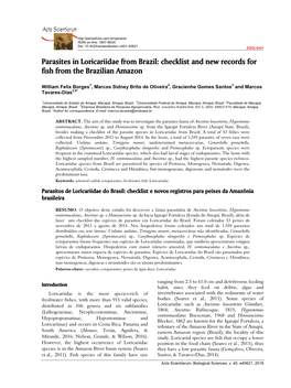 Parasites in Loricariidae from Brazil: Checklist and New Records for Fish from the Brazilian Amazon
