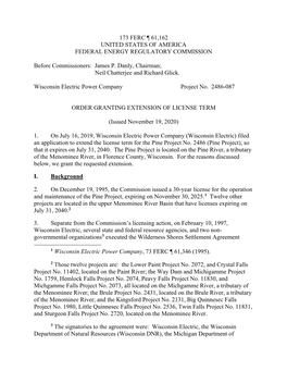 173 FERC ¶ 61,162 UNITED STATES of AMERICA FEDERAL ENERGY REGULATORY COMMISSION Before Commissioners: James P. Danly, Chairman