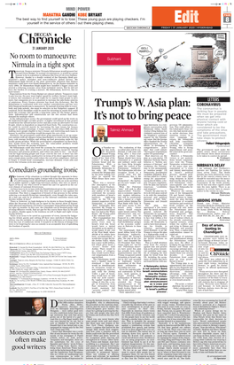 Trump's W. Asia Plan: It's Not to Bring Peace