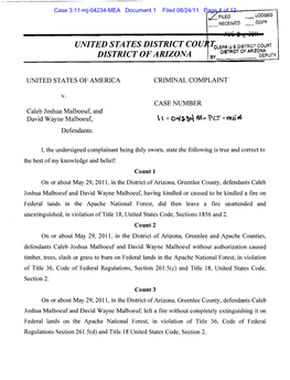 UNITED STATES DISTRICT COU1'1'alerk U S DISTRICT COURT DISTRICT of ARIZONA BV DISTAIC1' of ARIZO:PUTY