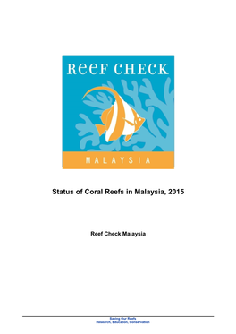 Status of Coral Reefs in Malaysia, 2015