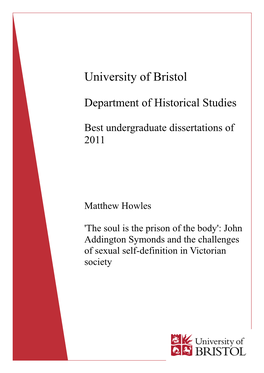 John Addington Symonds and the Challenges of Sexual Self-Definition in Victorian Society