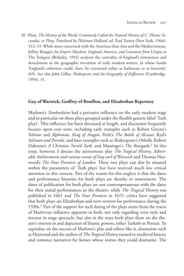 Guy of Warwick, Godfrey of Bouillon, and Elizabethan Repertory Marlowe's Tamburlaine Had a Pervasive Influence on the Early Mo