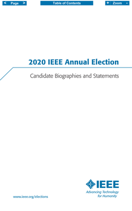 IEEE Annual Election Candidates Booklet
