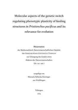 Pristionchus Pacificus and Its Relevance for Evolution