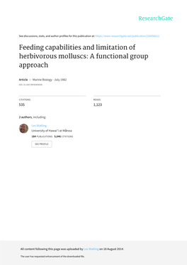 Feeding Capabilities and Limitation of Herbivorous Molluscs: a Functional Group Approach