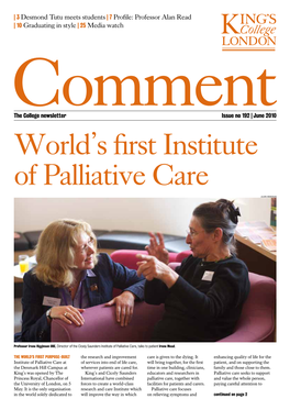 World's First Institute of Palliative Care