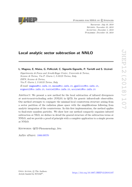 Local Analytic Sector Subtraction at NNLO