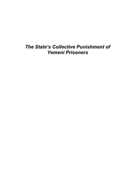 The State's Collective Punishment of Yemeni Prisoners