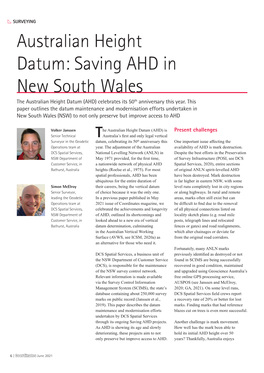 Australian Height Datum: Saving AHD in New South Wales the Australian Height Datum (AHD) Celebrates Its 50Th Anniversary This Year