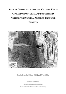 Analysing Patterns and Processes in Anthropogenically Altered Tropical Forests Studies from the Guiana Shield and West Africa