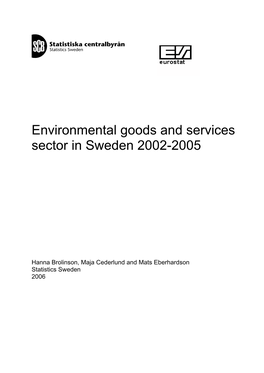 Environmental Goods and Services Sector in Sweden 2002-2005