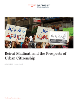 Beirut Madinati and the Prospects of Urban Citizenship