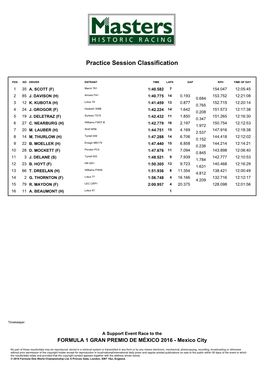 Practice Session Classification