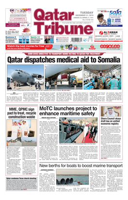Qatar Dispatches Medical Aid to Somalia