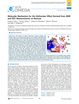 Molecular Mechanism for the Hofmeister Effect Derived From