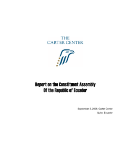 Report on the Constituent Assembly of the Republic of Ecuador