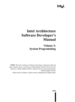 Intel Architecture Software Developer's Manual