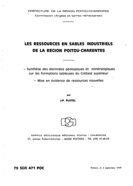 Les Ressources En Sables Industriels De La Region Poitou-Charentes