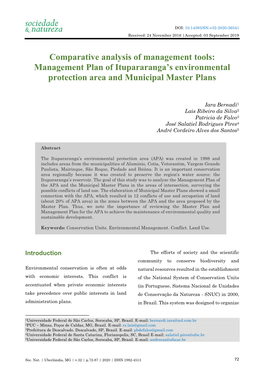 Management Plan of Itupararanga's Environmental Protection Area and Municipal Master Plans