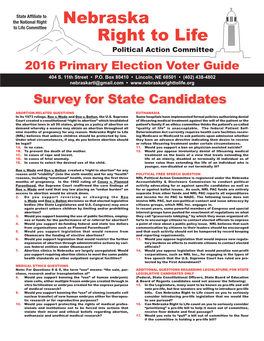 2016 Primary Election Voter Guide 404 S