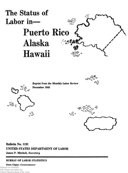 The Status of Labor in Puerto Rico, Alaska, Hawaii