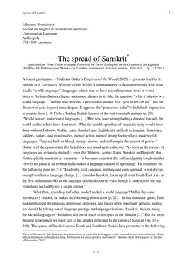 The Spread of Sanskrit* (Published In: from Turfan to Ajanta