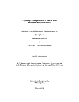 Exploiting Challenges of Sub-20 Nm CMOS for Affordable Technology Scaling