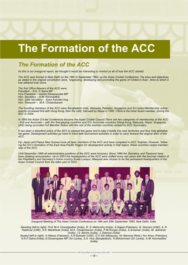 The Formation of the ACC