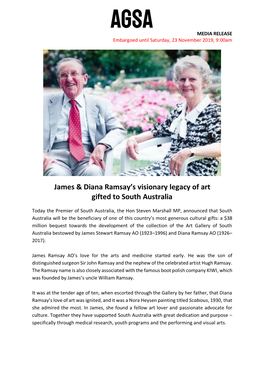 James & Diana Ramsay's Visionary Legacy of Art Gifted to South Australia