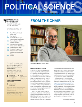 Political Science Newsspring 2020 from the Chair